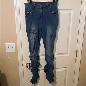 Source Unknown Blue Cargo Women's Jeggings